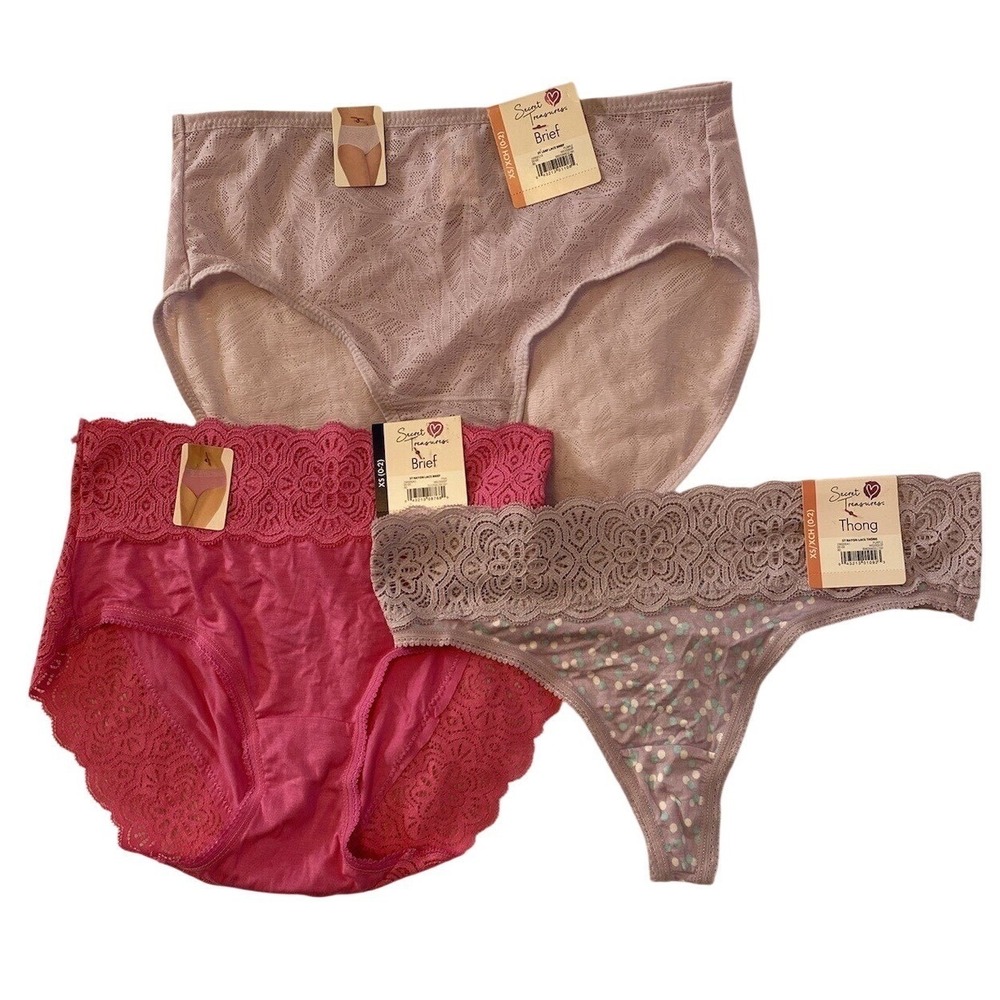 Secret Treasures Panty Women's Size XS (0-2) Bundle Lot Of 3 Panties Underwear